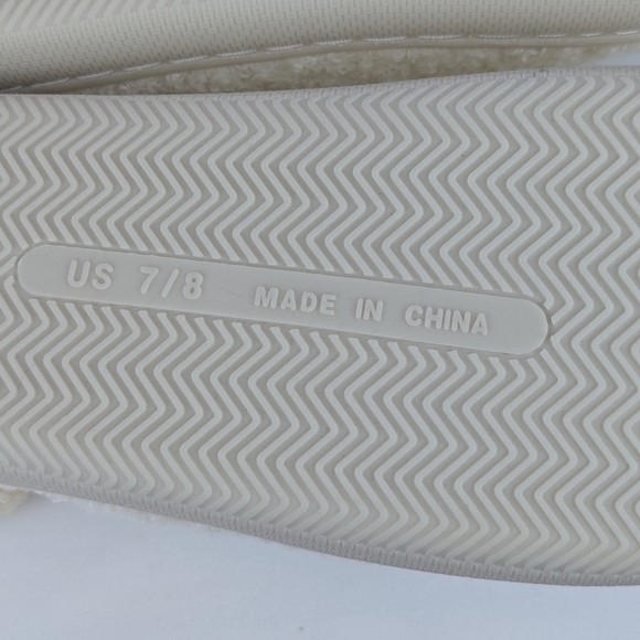 Slippers & Headband Coffee Croissant Sherpa Embroidery Sequins Ivory M (7/8) NWT - Picture 14 of 16